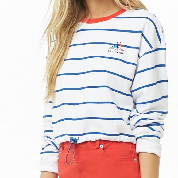 drawstring hem crop hoodie